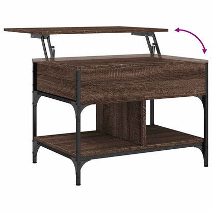Coffee Table Brown Oak 70x50x50 cm Engineered Wood and Metal