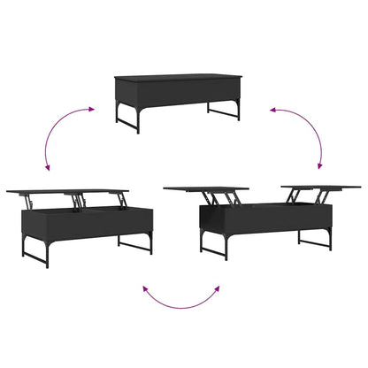 Coffee Table Black 100x50x40 cm Engineered Wood and Metal