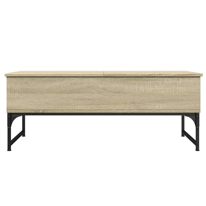 Coffee Table Sonoma Oak 100x50x40 cm Engineered Wood and Metal