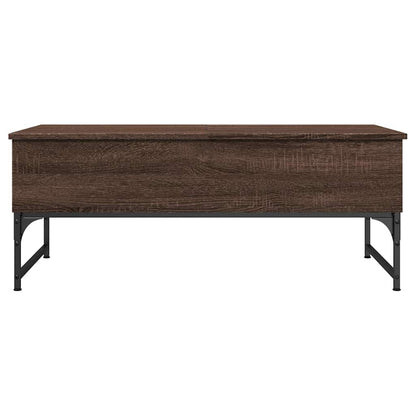 Coffee Table Brown Oak 100x50x40 cm Engineered Wood and Metal