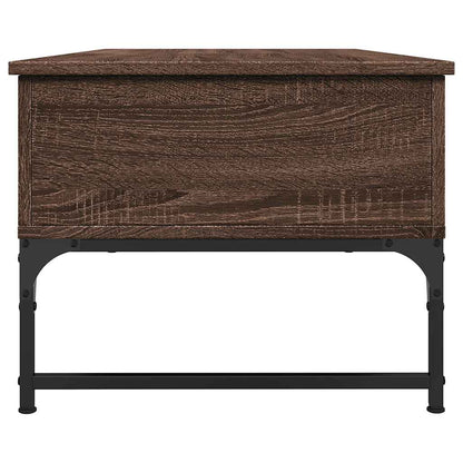 Coffee Table Brown Oak 100x50x40 cm Engineered Wood and Metal