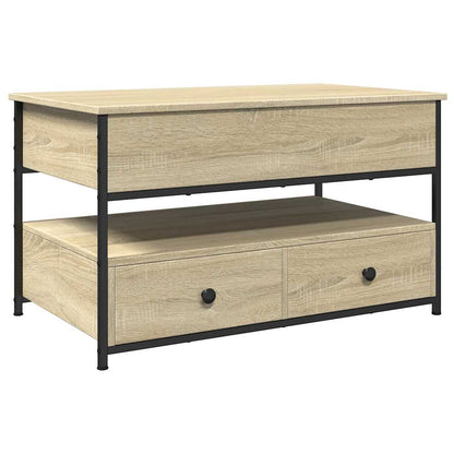 Coffee Table Sonoma Oak 85x50x50 cm Engineered Wood and Metal