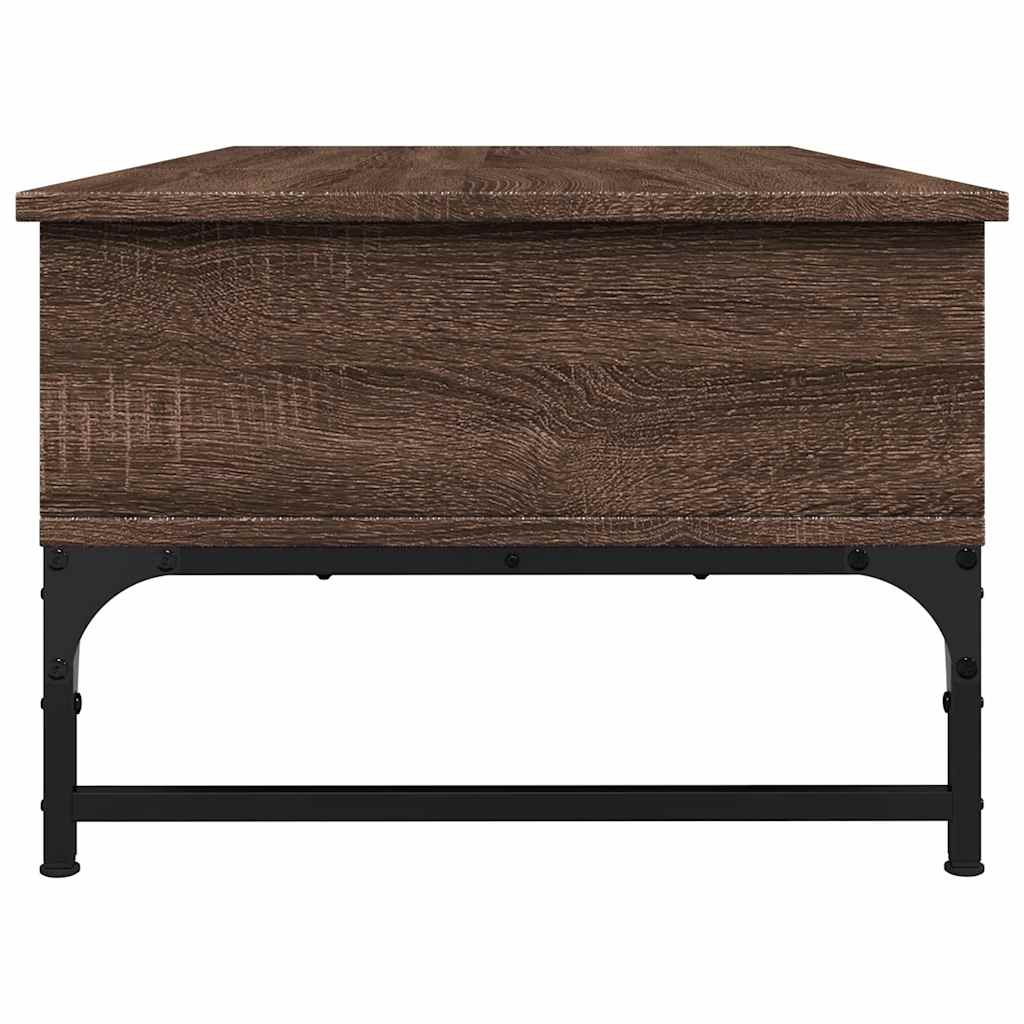 Coffee Table Brown Oak 100x50x35 cm Engineered Wood and Metal