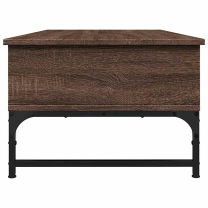 Coffee Table Brown Oak 100x50x35 cm Engineered Wood and Metal