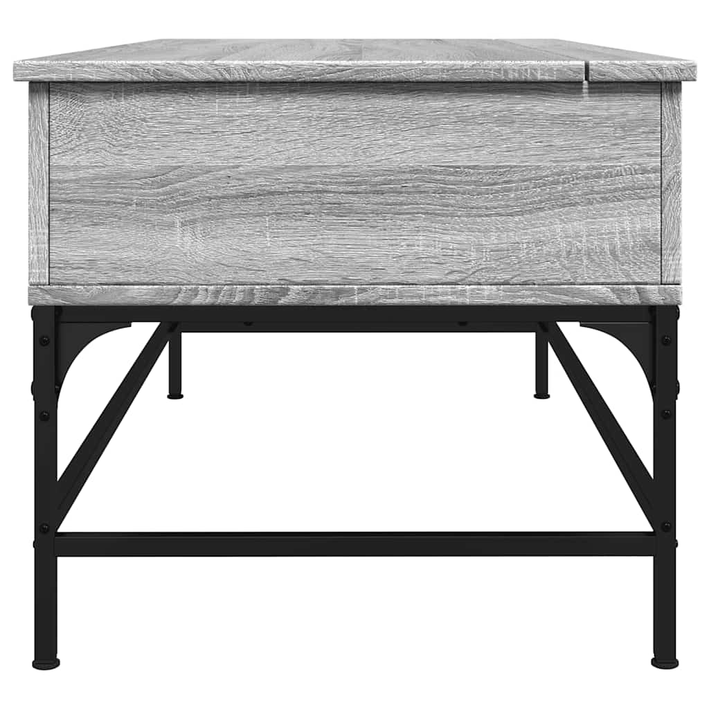 Coffee Table Grey Sonoma 100x50x45 cm Engineered Wood and Metal