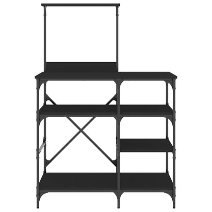 Baker's Rack Black 90x40x132 cm Engineered Wood and Metal