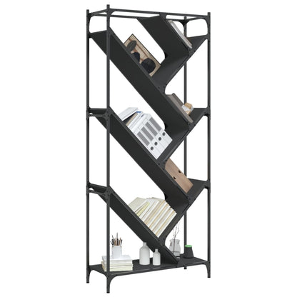 Bookcase Black 79x30x180 cm Engineered Wood and Metal