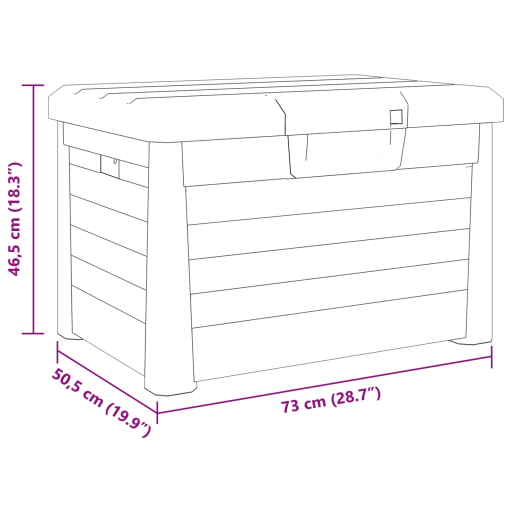 Outdoor Cushion Box Grey 73x50.5x46.5 cm Polypropylene