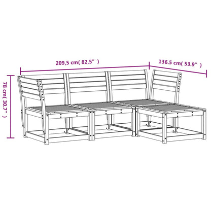 Garden Lounge Set | White | Solid Pine Wood | Medium | Modular