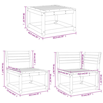 Garden Lounge Set | Wax Brown | Solid Pine Wood | Standard | Modular
