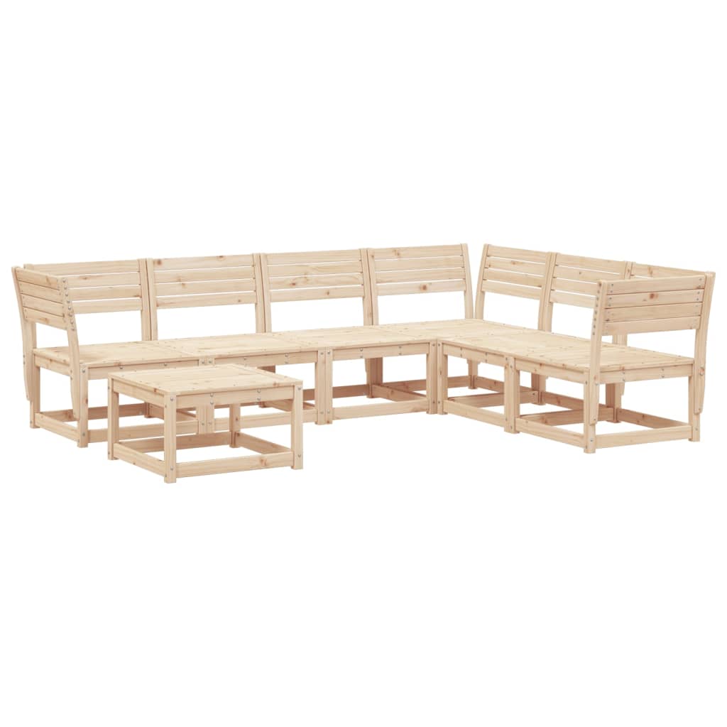 Garden Lounge Set | Natural Wood | Solid pinewood | Large | Modular