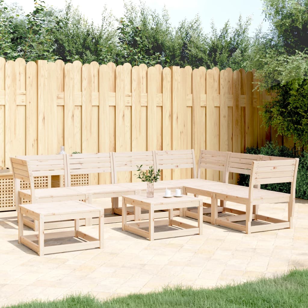 Garden Lounge Set | Natural Wood | Solid pinewood | Large | Modular