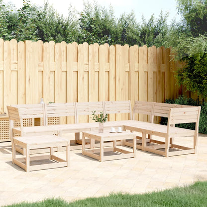 Garden Lounge Set | Natural Wood | Solid pinewood | Large | Modular