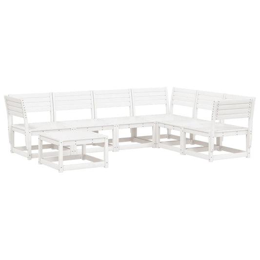 Garden Lounge Set | White | Solid pine wood | 7 Piece Set | Modular