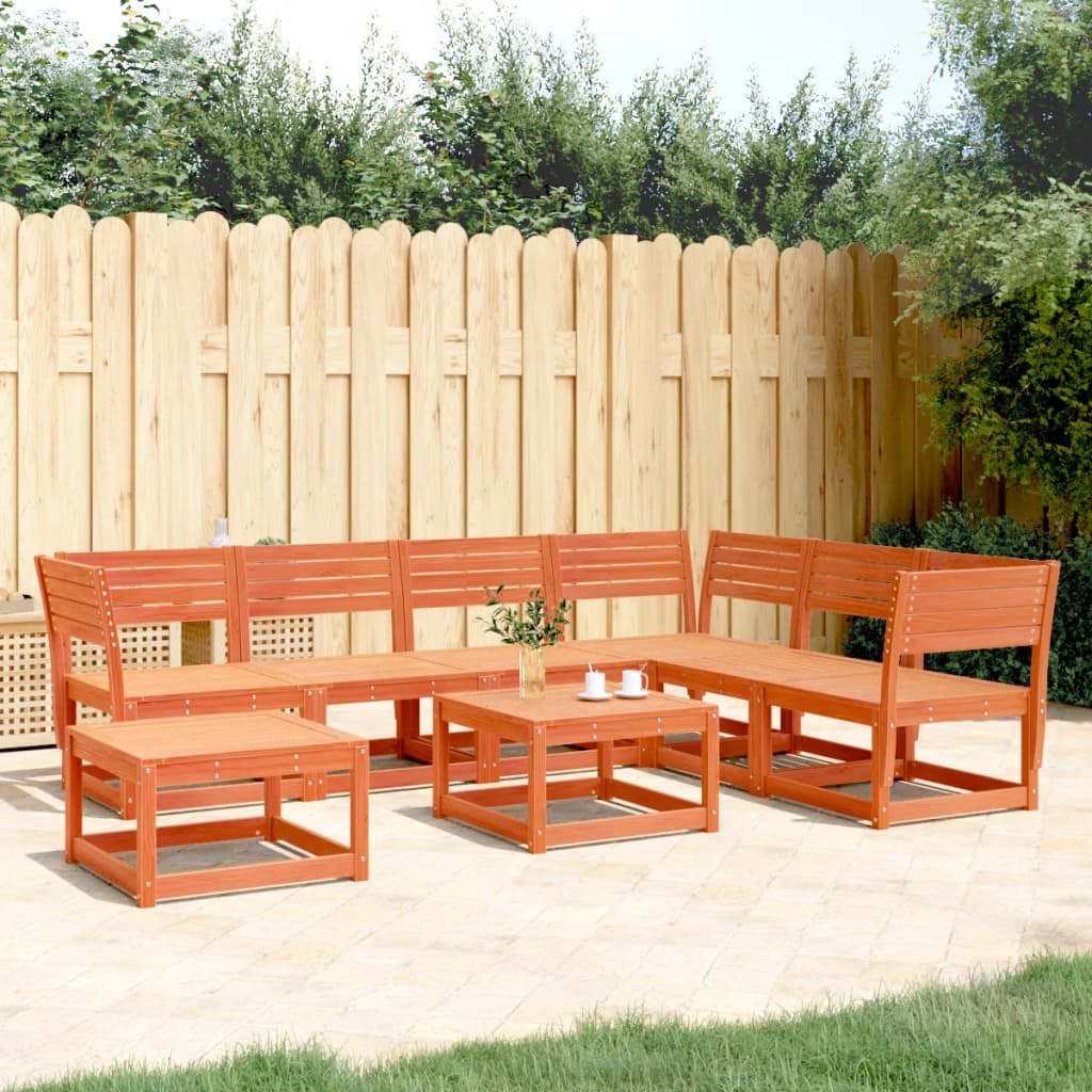 Garden Lounge Set | Wax brown | Solid pine wood | Large | Modular