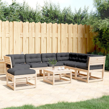 7 Piece Garden Lounge Set with Cushions Solid Wood Pine