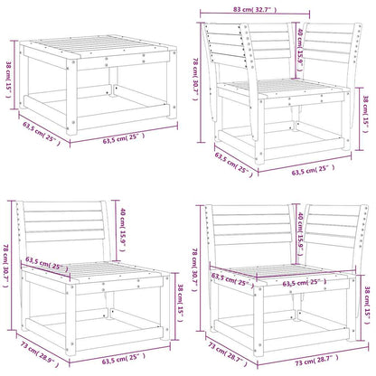 8 Piece Garden Lounge Set Wax Brown Solid Wood Pine