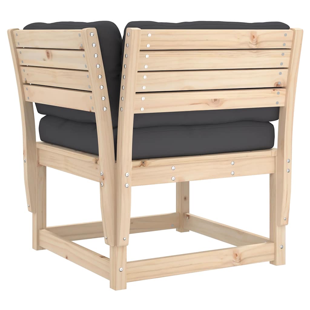5 Piece Garden Sofa Set with Cushions Solid Wood Pine