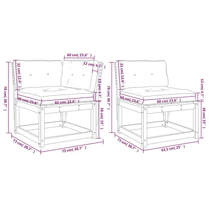 5 Piece Garden Sofa Set with Cushions White Solid Wood Pine