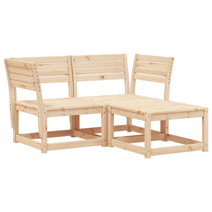 Garden Sofa Set | Natural wood | Solid pine wood | 3 Piece Set