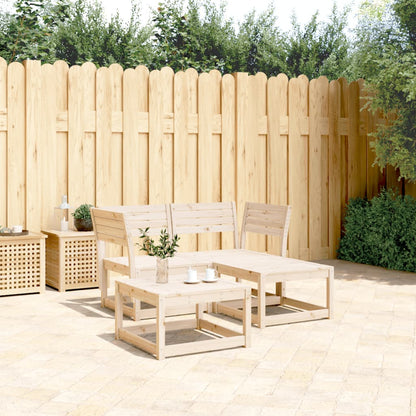 Garden Sofa Set | Natural wood | Solid pine wood | 3 Piece Set