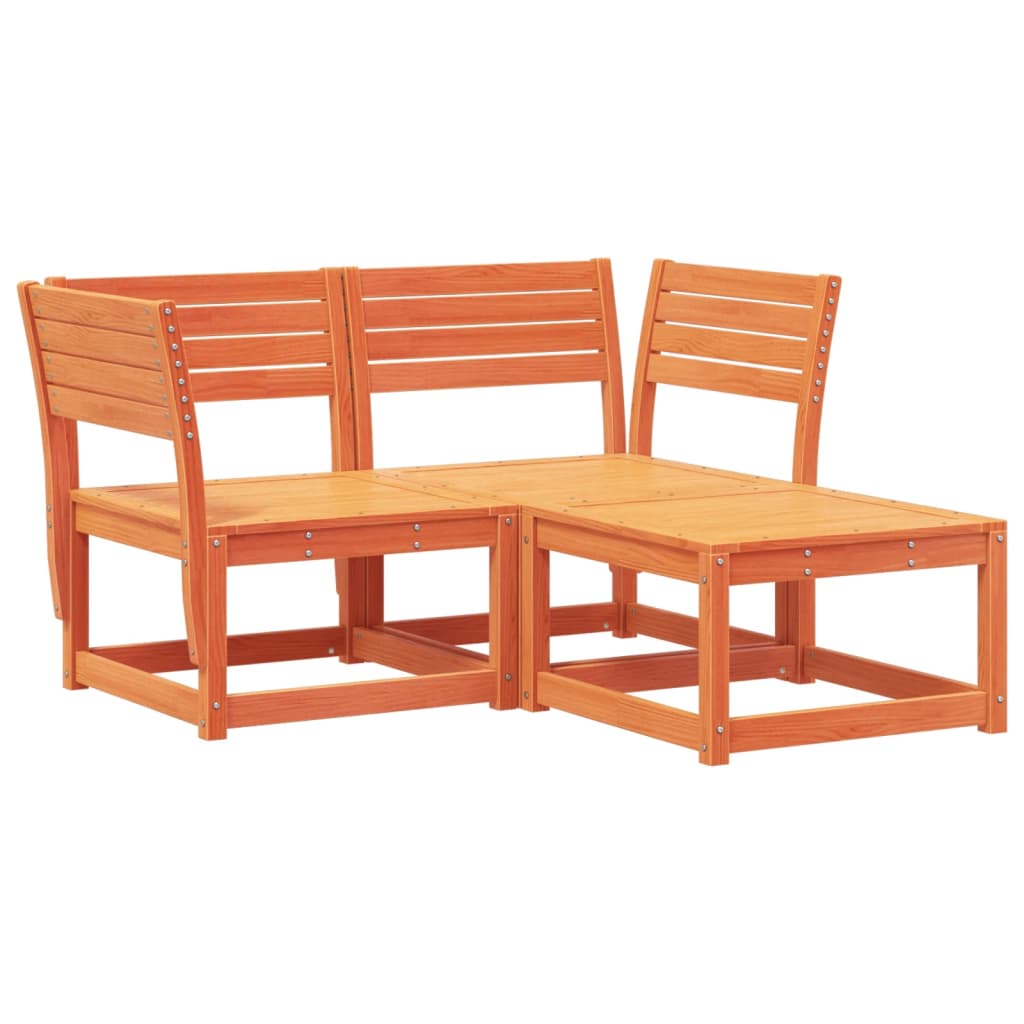 Garden Sofa Set | Wax brown | Solid pine wood | 67 x 67 x 78 cm | Modular