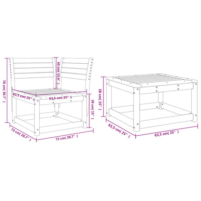 Garden Sofa Set | Wax brown | Solid pine wood | 67 x 67 x 78 cm | Modular