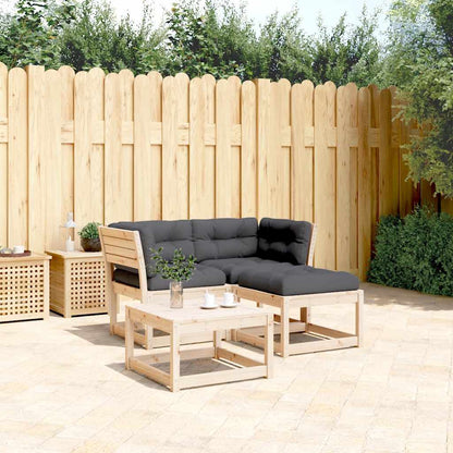 3 Piece Garden Sofa Set with Cushions Solid Wood Pine
