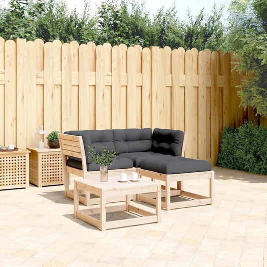 3 Piece Garden Sofa Set with Cushions Solid Wood Pine