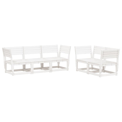 Garden Sofa Set | White | Solid Pine Wood | 5 Piece Set | Modular
