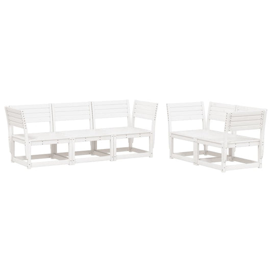 Garden Sofa Set | White | Solid Pine Wood | 5 Piece Set | Modular