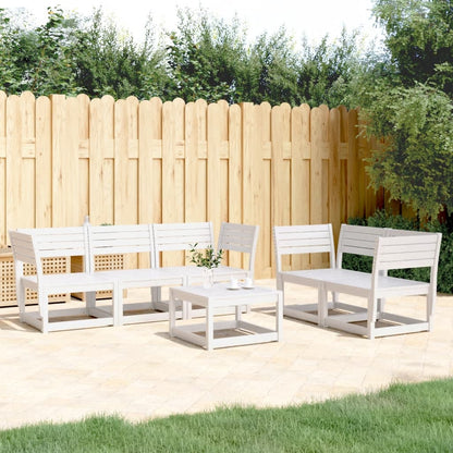 Garden Sofa Set | White | Solid Pine Wood | 5 Piece Set | Modular