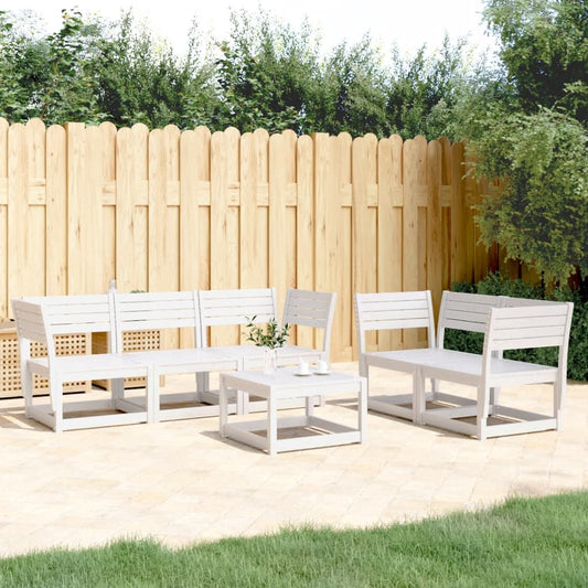 Garden Sofa Set | White | Solid Pine Wood | 5 Piece Set | Modular