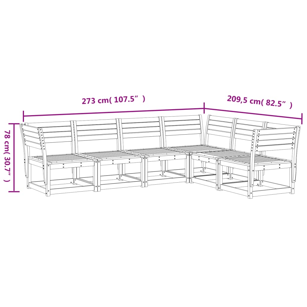 Garden Sofa Set | White | Solid pine wood | Large | Modular