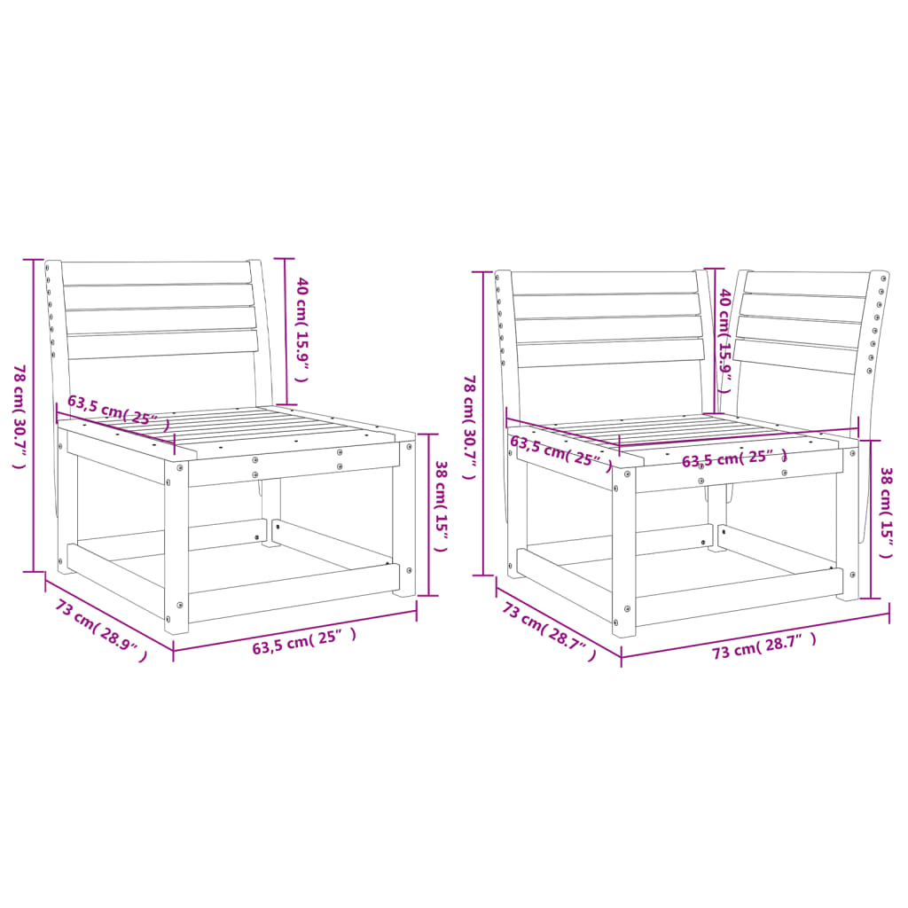 Garden Sofa Set | White | Solid pine wood | Large | Modular