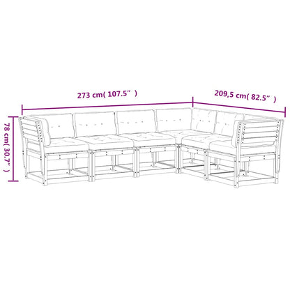6 Piece Garden Sofa Set with Cushions Solid Wood Pine