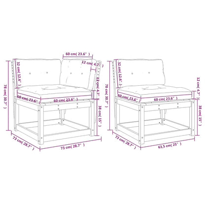 6 Piece Garden Sofa Set with Cushions White Solid Wood Pine