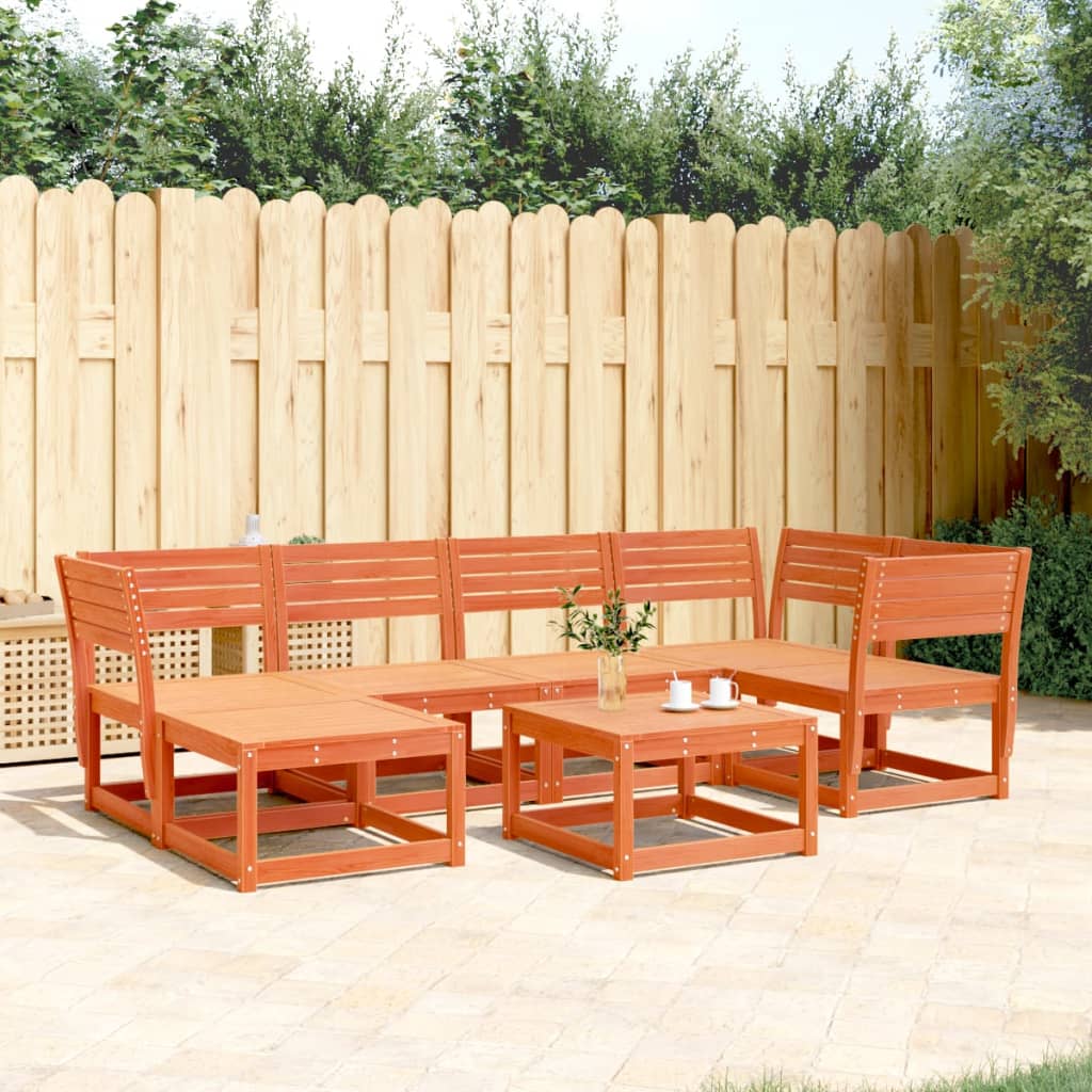 Garden Sofa Set | Wax brown | Solid pine wood | Large | Modular