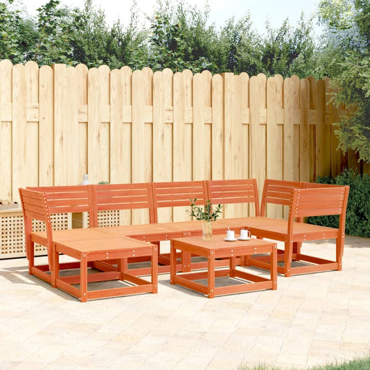 Garden Sofa Set | Wax brown | Solid pine wood | Large | Modular