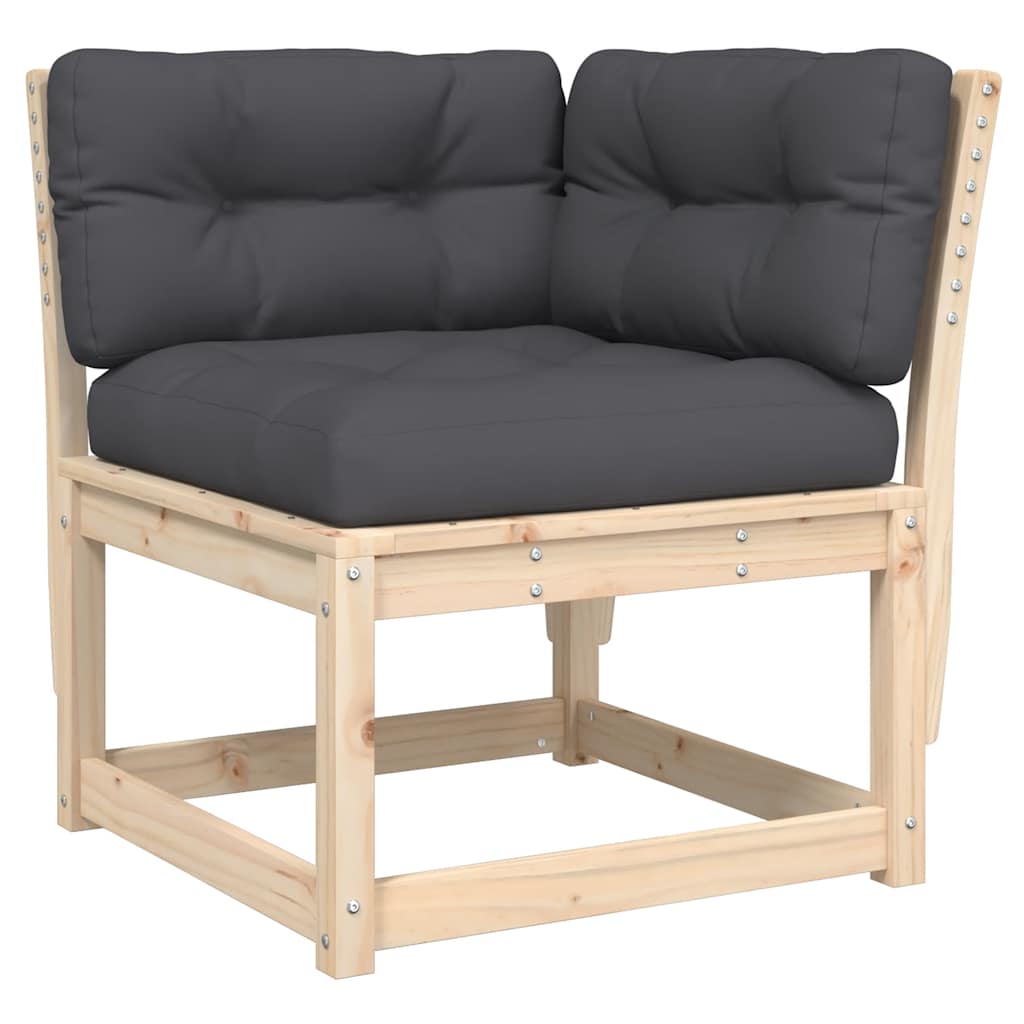 6 Piece Garden Sofa Set with Cushions Solid Wood Pine