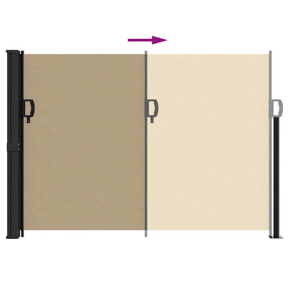 Retractable Side Awning Beige 140x300 cm