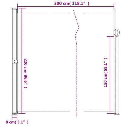 Retractable Side Awning Dark Green 220x300 cm