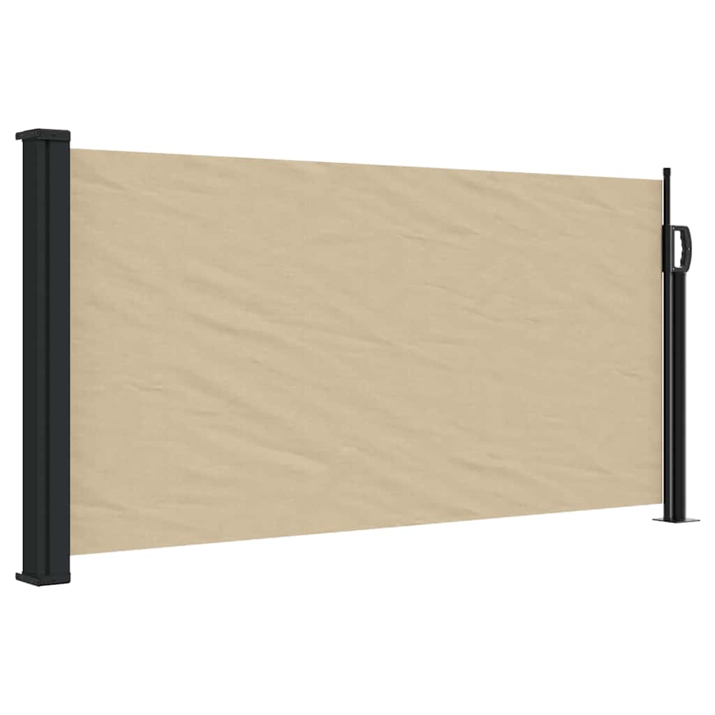 Retractable Side Awning Beige 100x500 cm