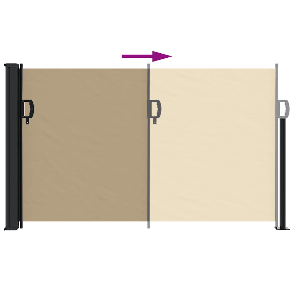 Retractable Side Awning Beige 120x500 cm