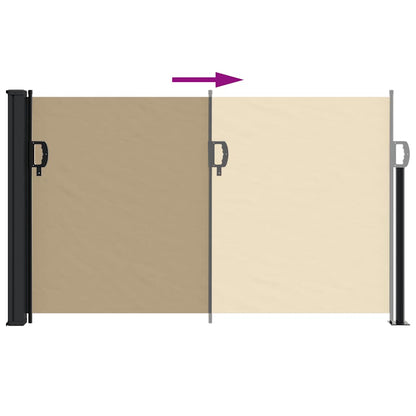 Retractable Side Awning Beige 120x500 cm