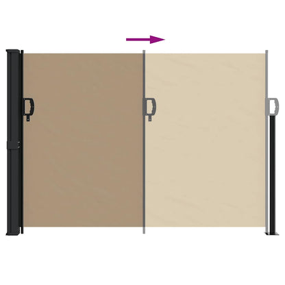 Retractable Side Awning Taupe 140x500 cm