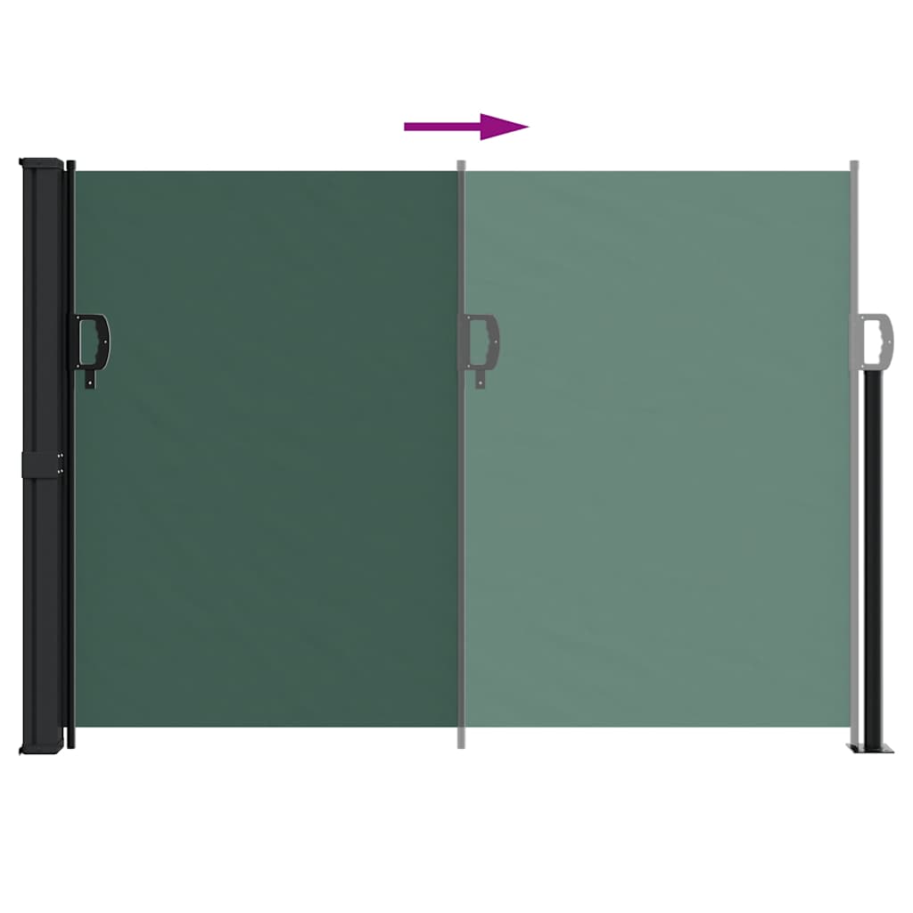 Retractable Side Awning Dark Green 140x500 cm