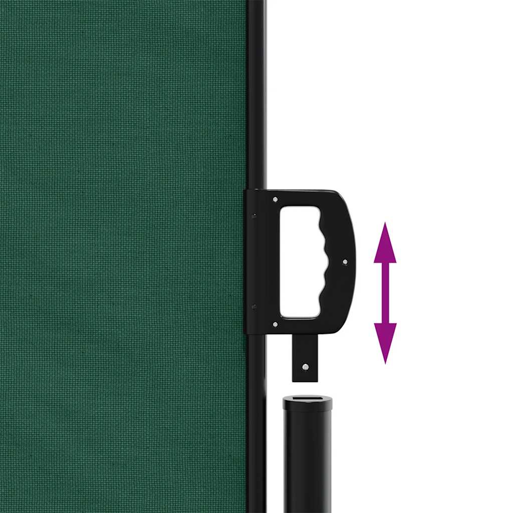 Retractable Side Awning Dark Green 140x500 cm