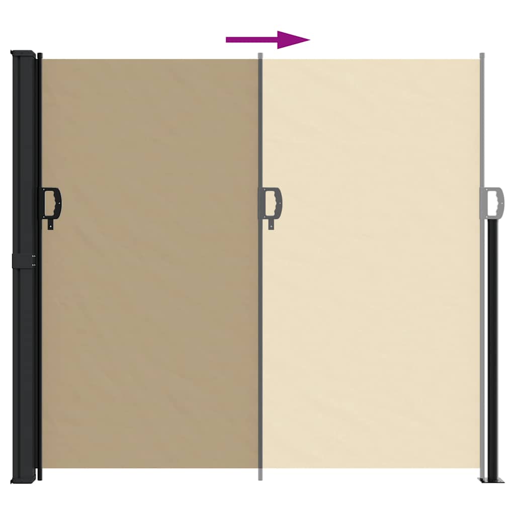 Retractable Side Awning Beige 180x500 cm