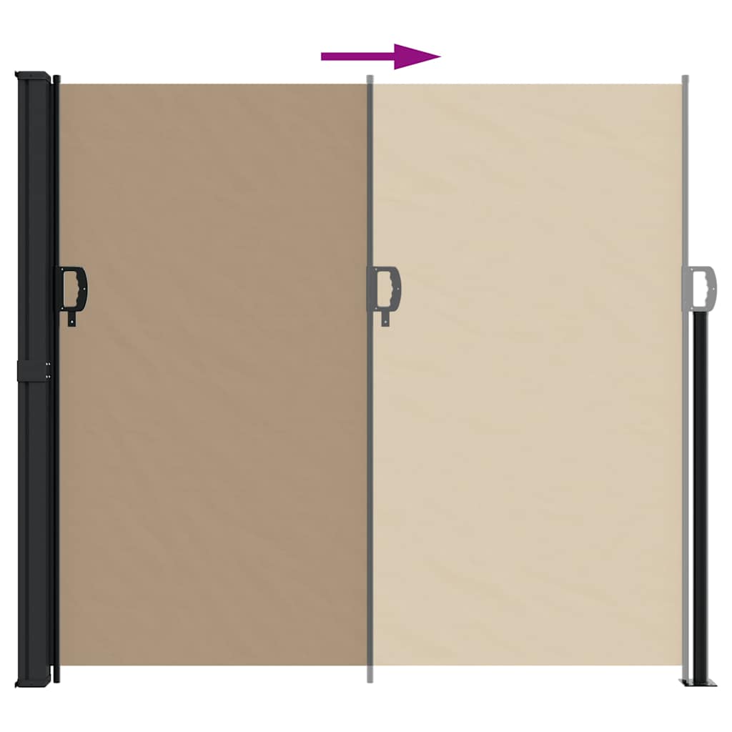 Retractable Side Awning Taupe 180x500 cm